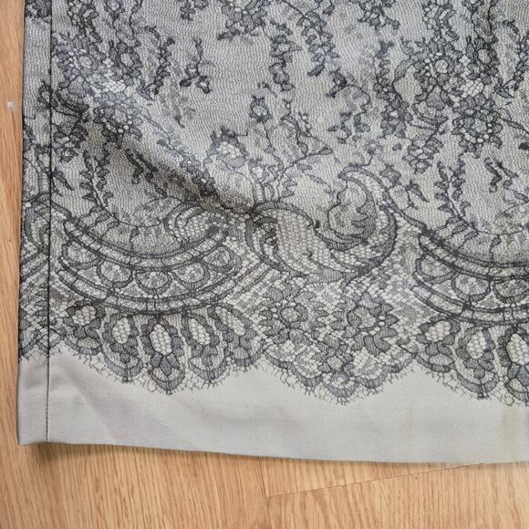 Talbots Womens Vintage Y2K Silver Gray Lace Print Pencil Skirt 12 Whimsigoth - Picture 3 of 10